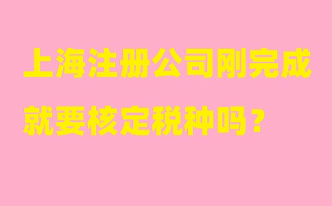 上海注冊公司剛完成就要核定稅種嗎？